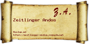 Zeitlinger Andos névjegykártya